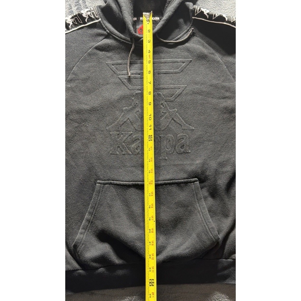 Kappa Pullover Hoodie Sweatshirt w/Embossed Chest Logo Black Sz. Medium - Picture 8 of 11